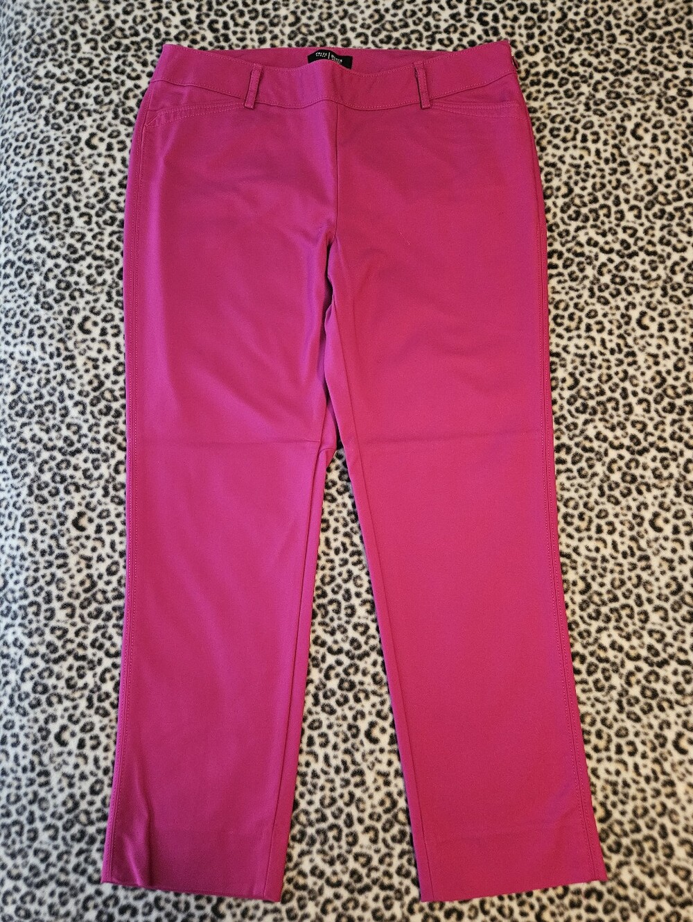 WHBM Perfect Form Slim Ankle Magenta Pink Side Zip Dress Pants, Size 10R, EUC